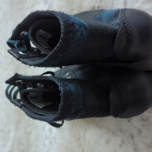 Sorel PDX Women's Lace Up Lexi Wedge Boots Booties Blue Black Plaid Size 10 - Picture 6 of 10